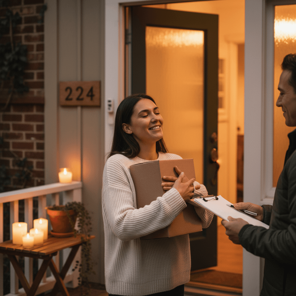 Customer receives delivery with Elo Xpress